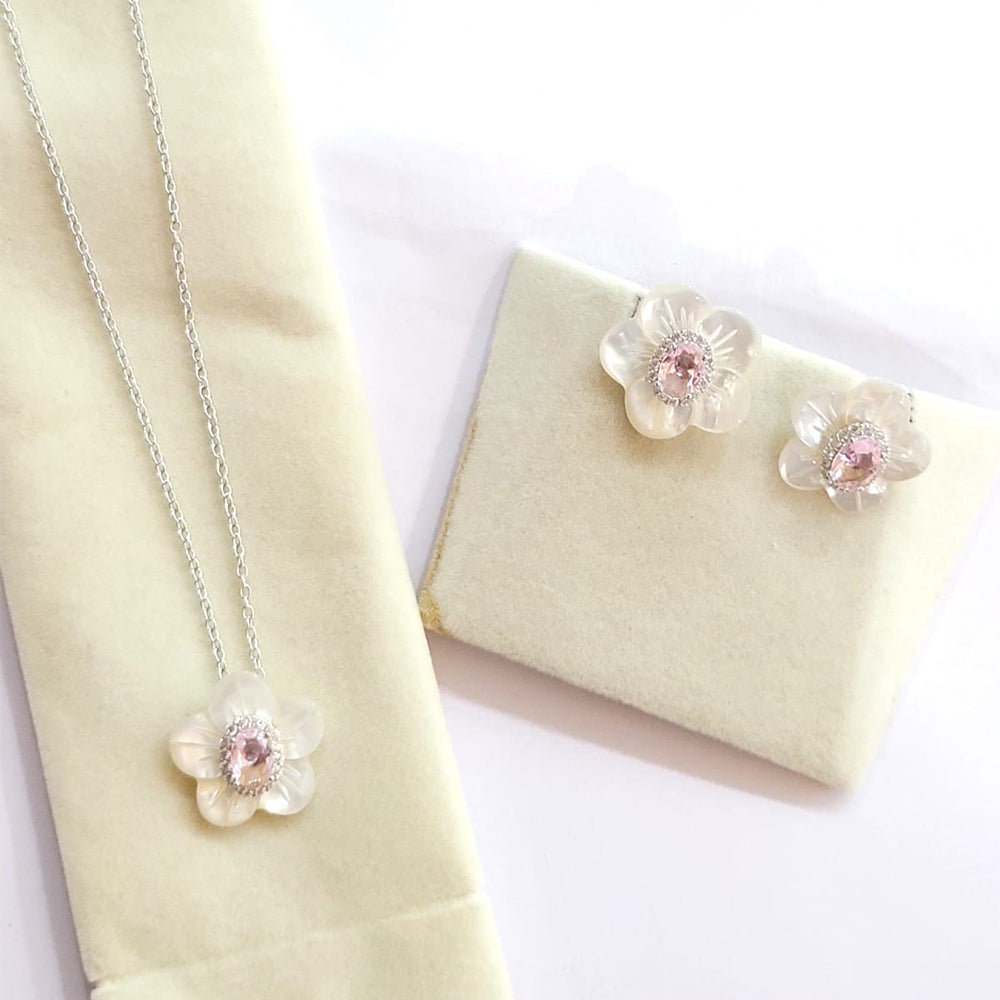 925 silver floral fusion set