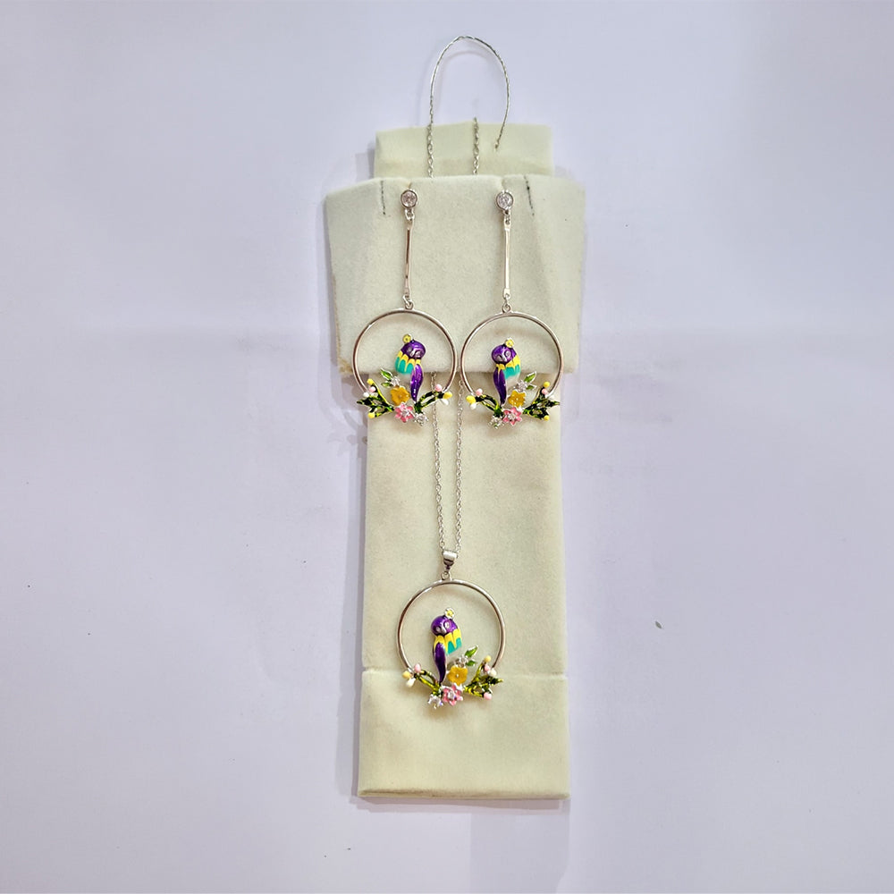 colourful parrot enamel hoop design