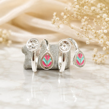 Colorful Flower toe ring