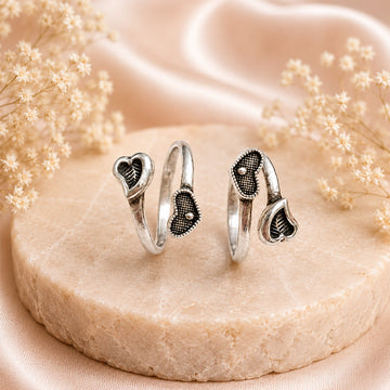 Heart Oxidised Silver Toe Ring
