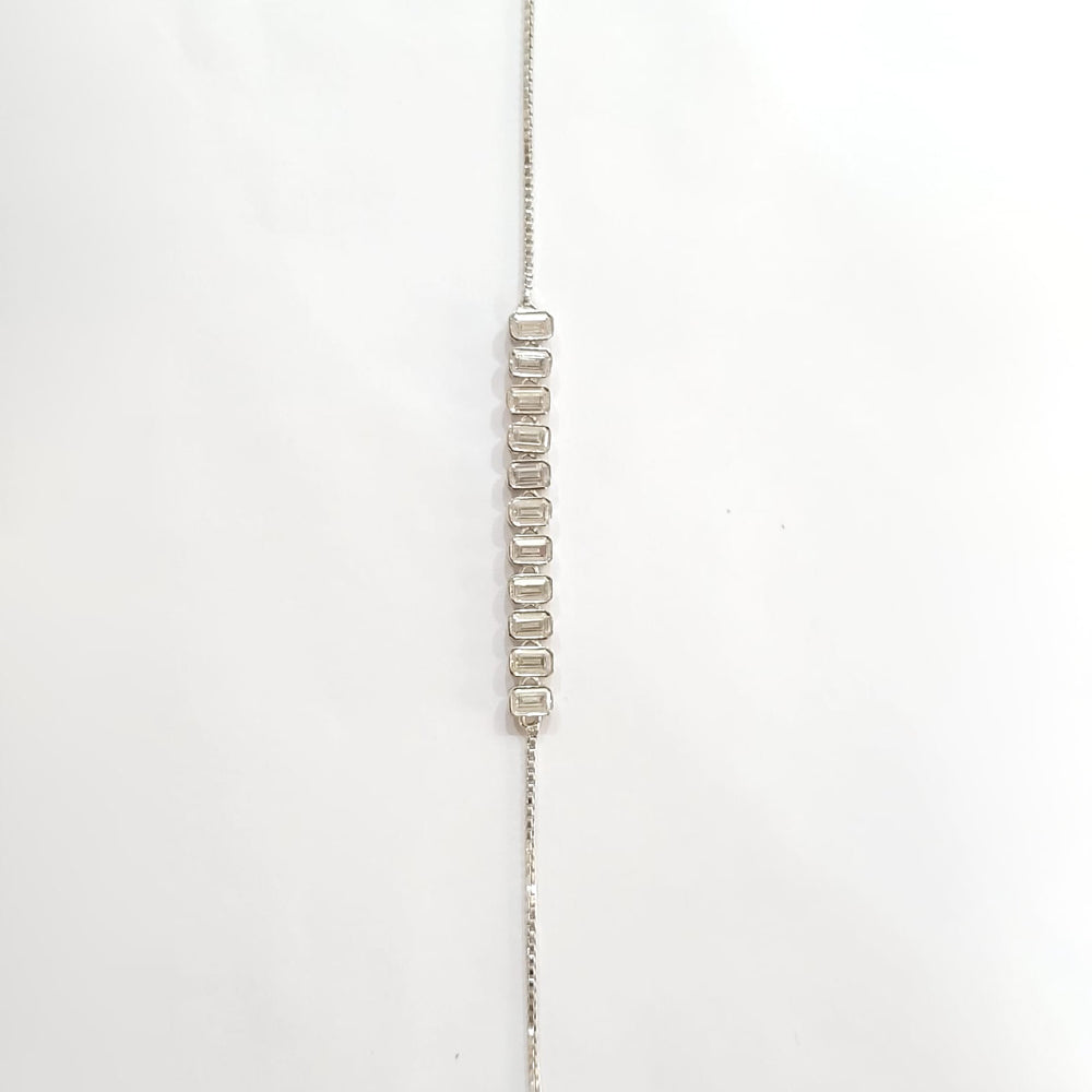 Silver plated cz studded wrap bracelet