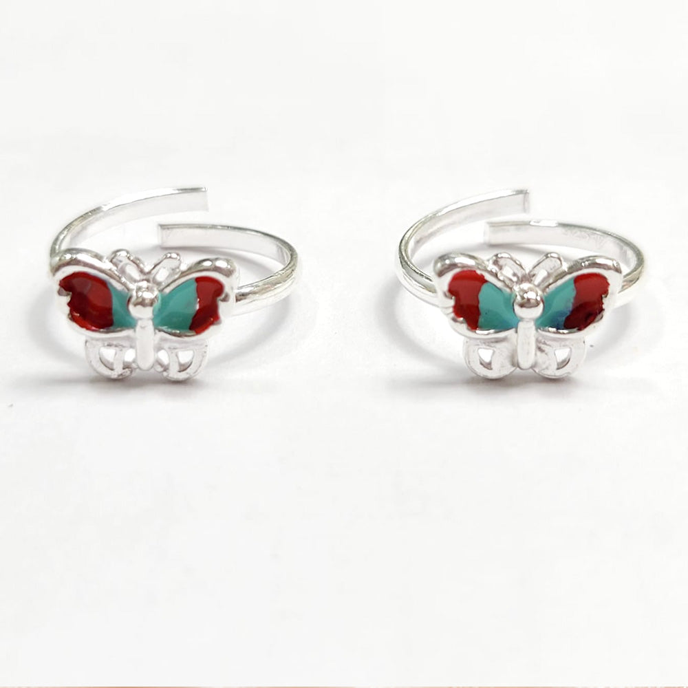 Butterfly Enamel sterling silver 925  Silver Toe Ring