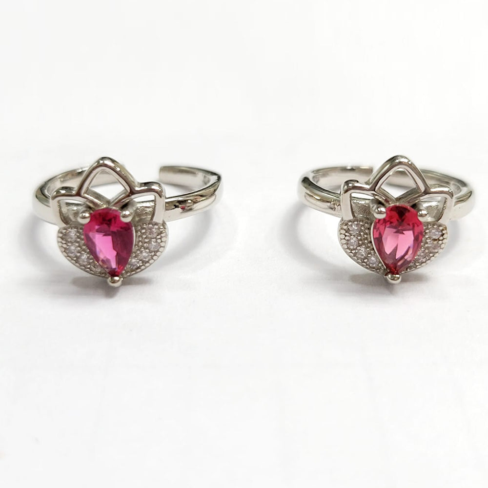 Pure Silver Zircon Toe Ring