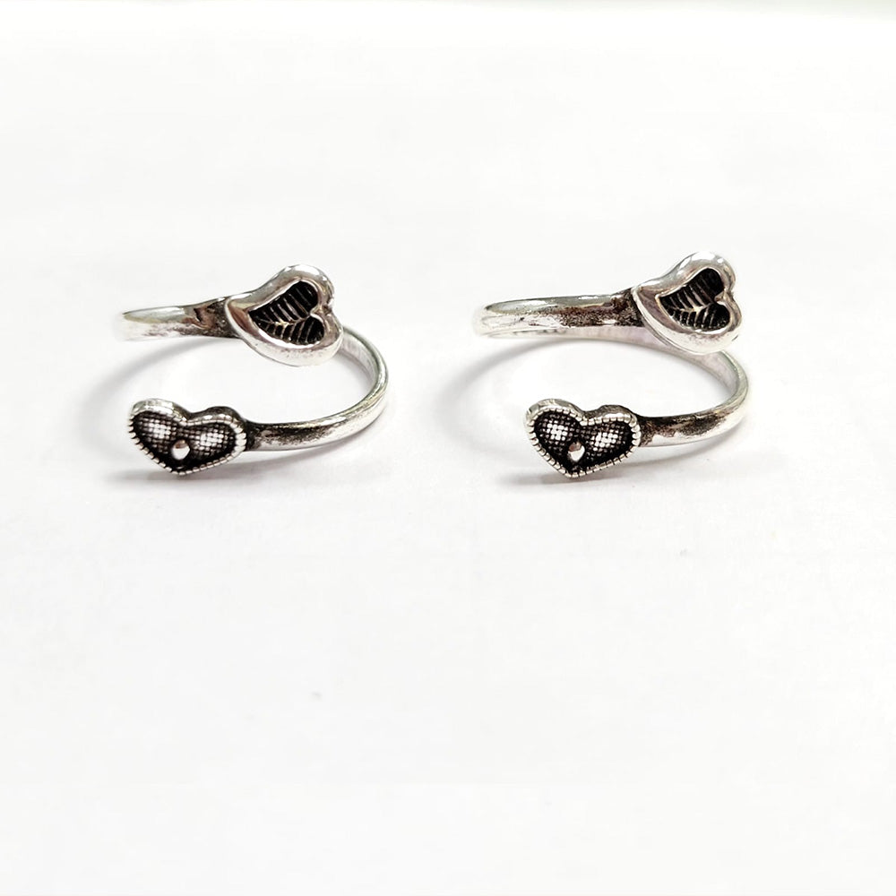 Heart Oxidised Silver Toe Ring