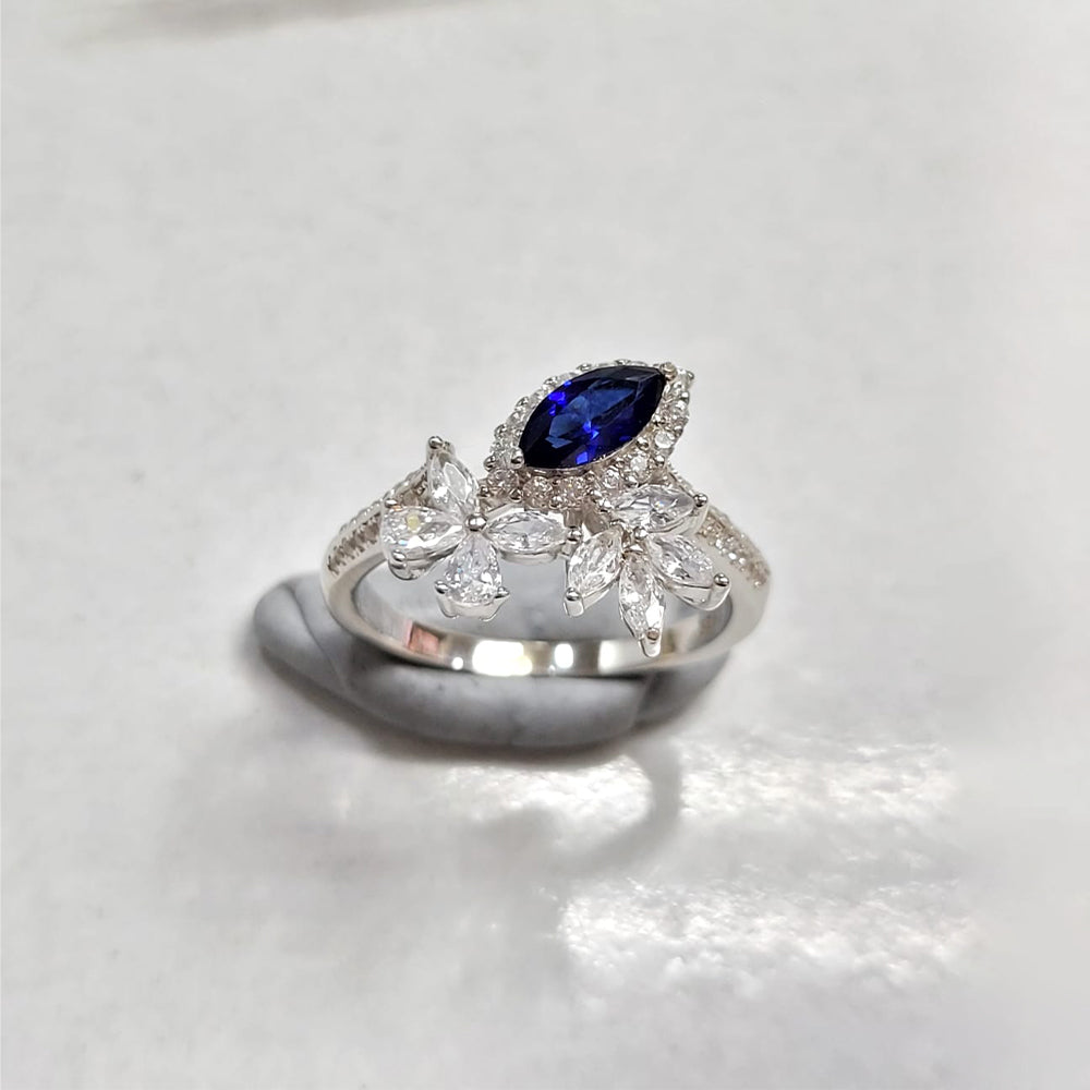 925 sterling silver Marquise cut ring for women
