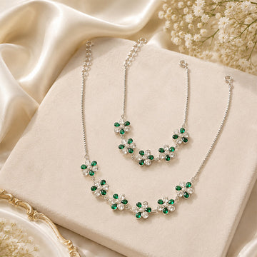 Silver flower Anklet