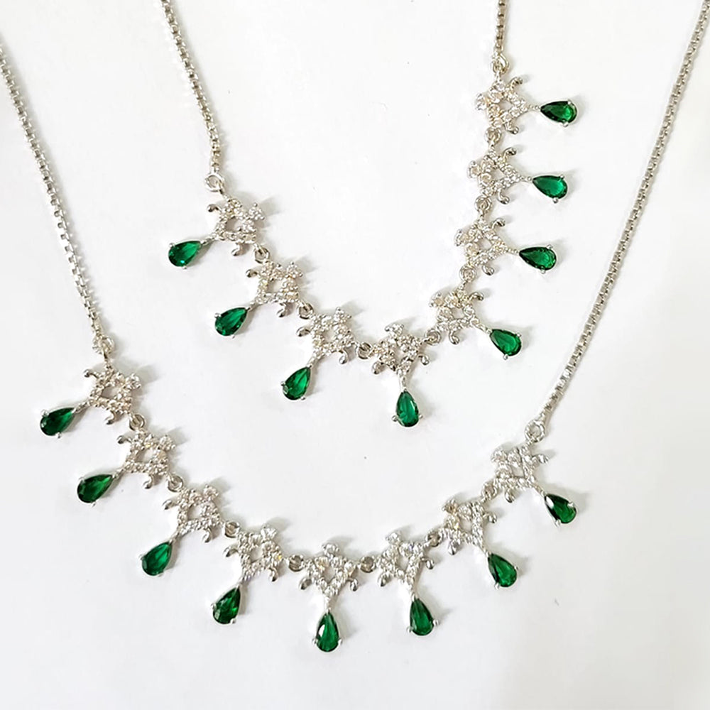 Layered drop design silver anklets