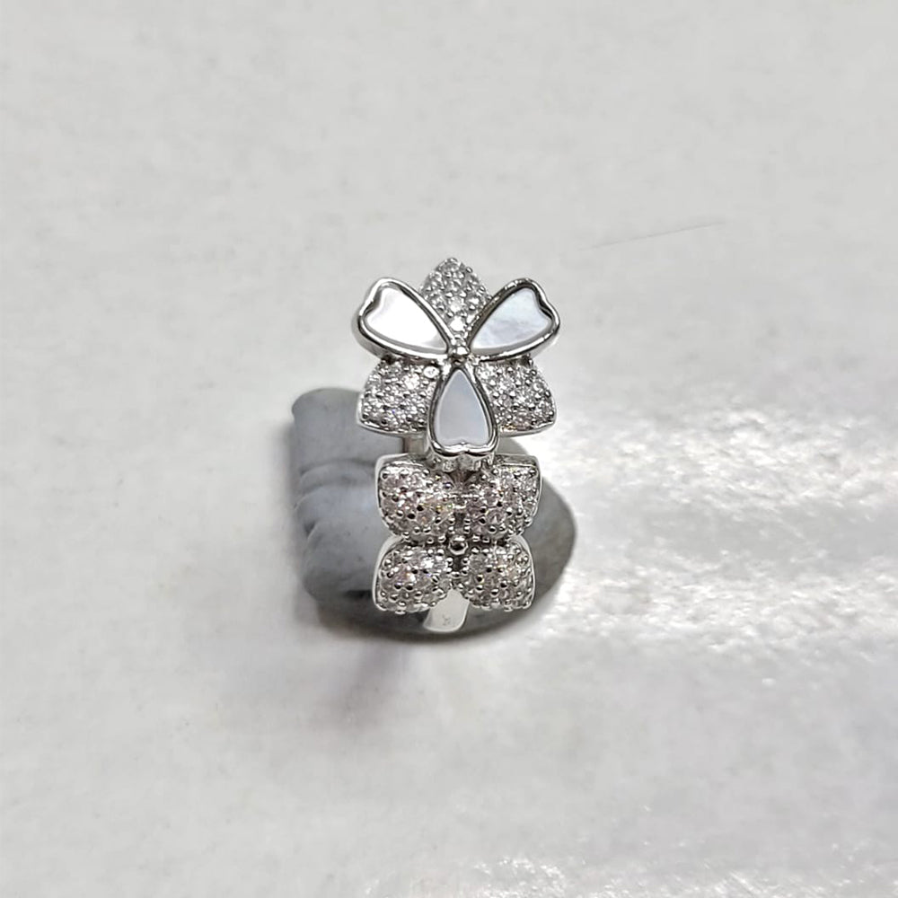 925 silver flower Zircon Ring