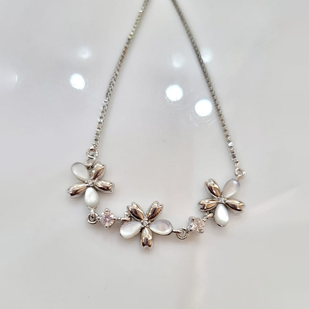 Radiant Pave Flora Bolo Bracelet with 92.5 pure silver