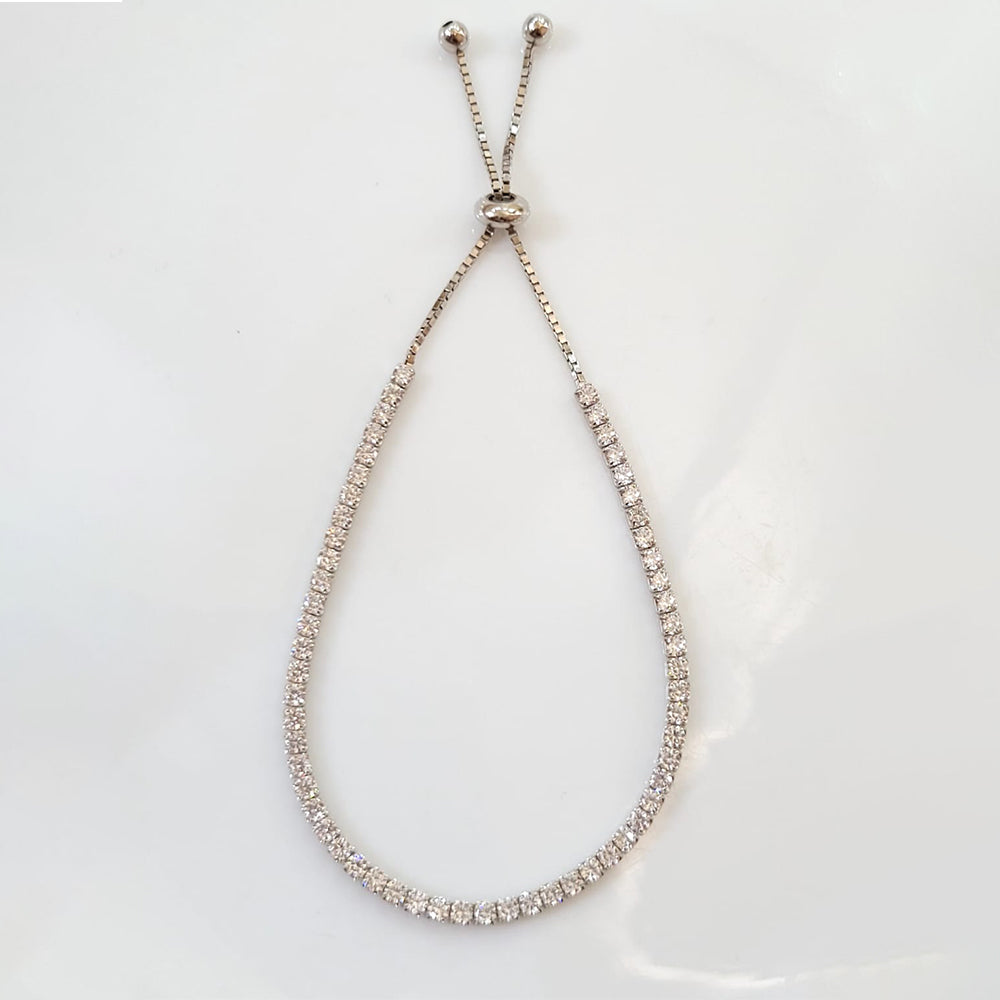 Silver Eternal Sparkle Tennis Bolo Bracelet with 92.5 pure silver