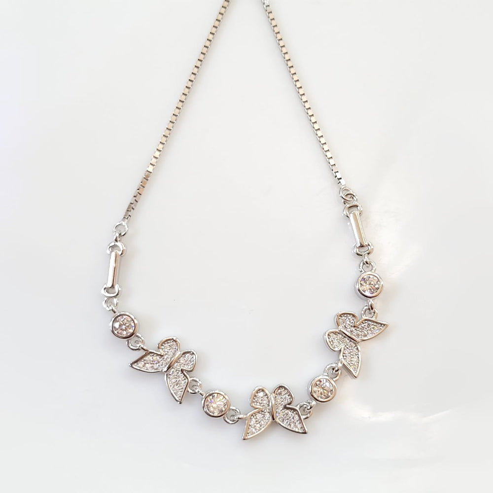 Fluttering Brilliance Pave Bolo Bracelet with 925 pure silver