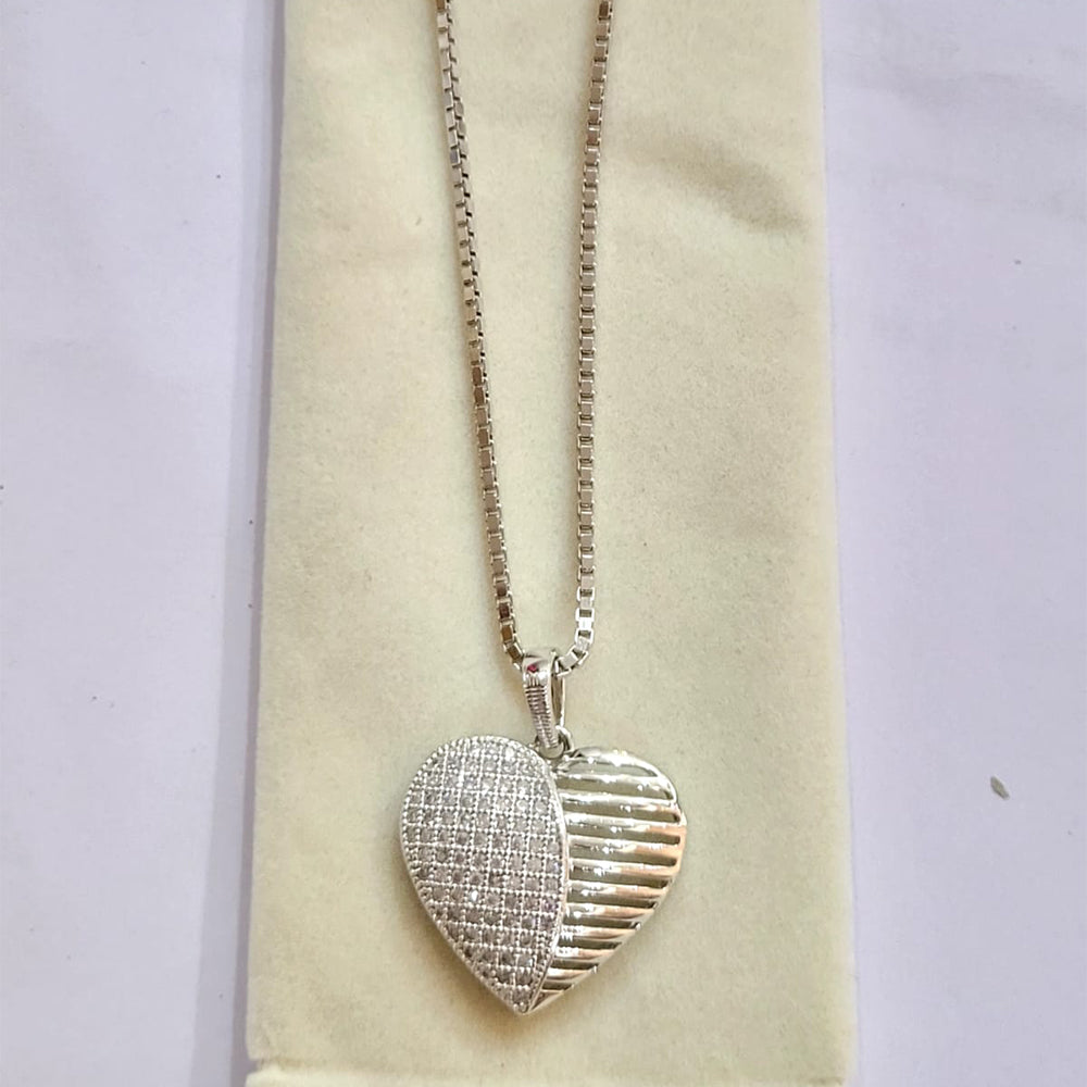 Elegant Heart Pendant Necklace set in silver 925