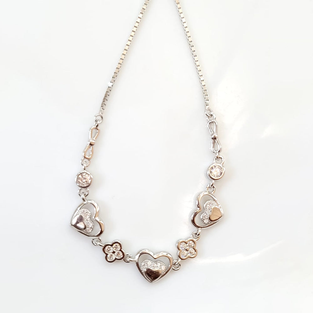 Open Heart Infinity Bolo Bracelet with 925 pure silver