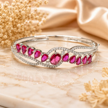 Silver toned gemstone bracelet