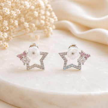 Star earring in 925 silver