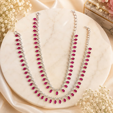 Traditional indian silver anklet