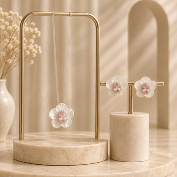 925 silver floral fusion set
