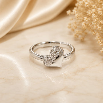 925 Silver heart Zircon Ring